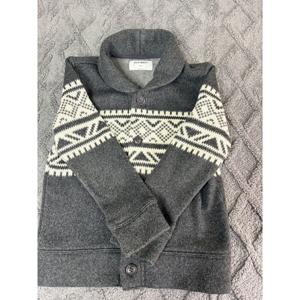 Old Navy Boys Shawl Cardigan Size S (6-7) Button Front Winter Sweater